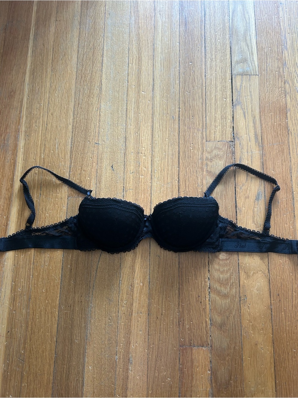 PINK / Victoria’s Secret Black Lace Polka Dot Bra